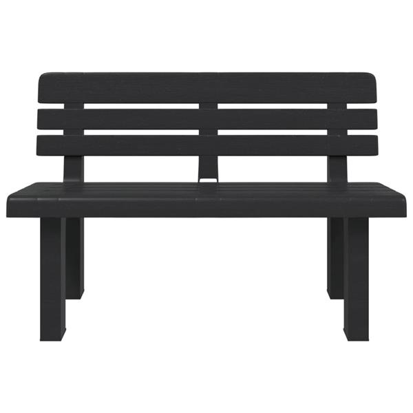 Grote foto vidaxl tuinbankje 110x52x71 cm polypropeen antracietkleurig tuin en terras tuinmeubelen