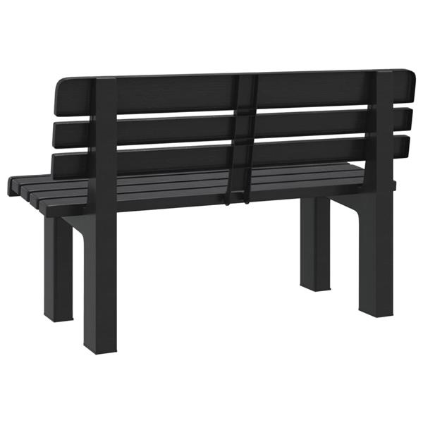 Grote foto vidaxl tuinbankje 110x52x71 cm polypropeen antracietkleurig tuin en terras tuinmeubelen