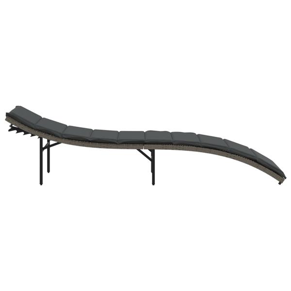 Grote foto vidaxl ligbedden 2 st met kussens poly rattan grijs tuin en terras tuinmeubelen