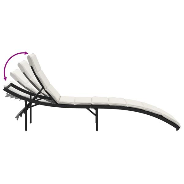 Grote foto vidaxl ligbedden 2 st met kussens poly rattan zwart tuin en terras tuinmeubelen