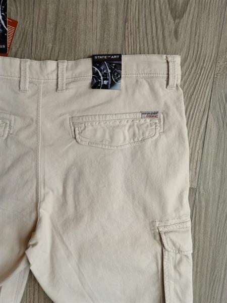 Grote foto nieuwe naturelkleurige bermuda state of art kleding heren broeken