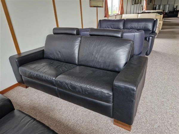Grote foto zwarte buffellederen salon 2 elektrische relaxen huis en inrichting fauteuils