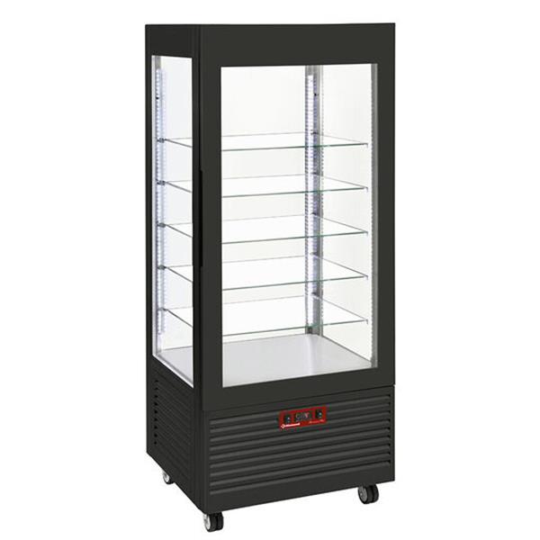 Grote foto vitrine 4 zijden t amp 176 positief 5 niveaus in glas geventileerd 480 lit. zwart diamond diversen overige diversen