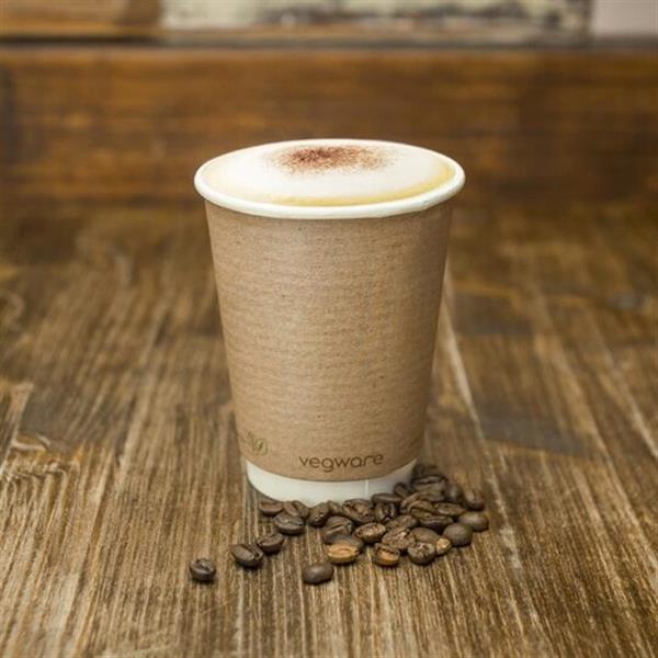 Grote foto vegware 89 serie dubbelwandige bekers composteerbaar 340ml 500 stuks diversen overige diversen