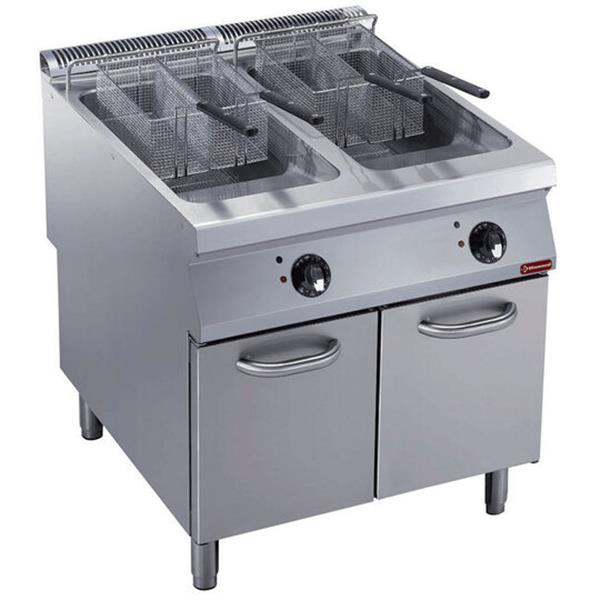 Grote foto elektrische friteuse 2 kuipen amp quot y amp quot 23 lit. buitenkant branders op meubel diamon diversen overige diversen