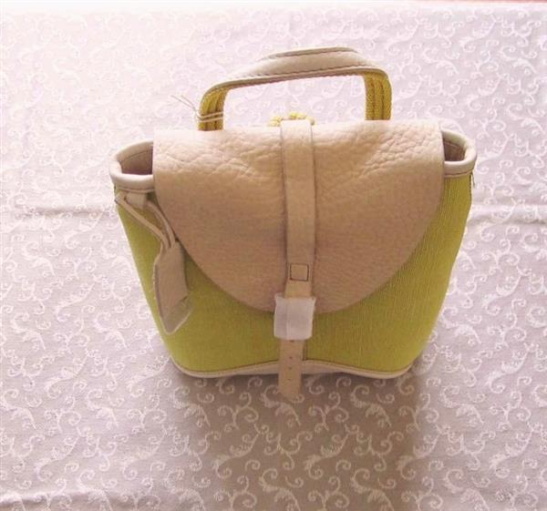 Grote foto olijfgroene rugtas met beige leder laurent david sieraden tassen en uiterlijk damestassen