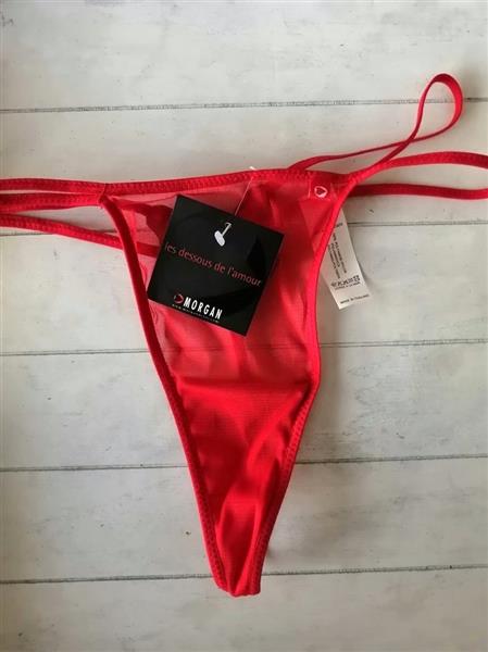 Grote foto prachtige rode doorzichtige string van morgan kleding dames ondergoed en lingerie merkkleding