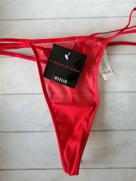 Grote foto prachtige rode doorzichtige string van morgan kleding dames ondergoed en lingerie merkkleding