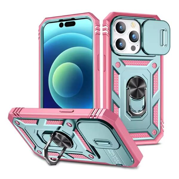 Grote foto armor hoesje voor iphone se 2022 met kickstand en camera slide magneet grip cover roze groen telecommunicatie mobieltjes
