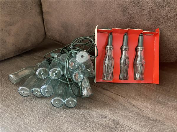 Grote foto coca cola kerstverlichting flesjes verzamelen merken en reclame