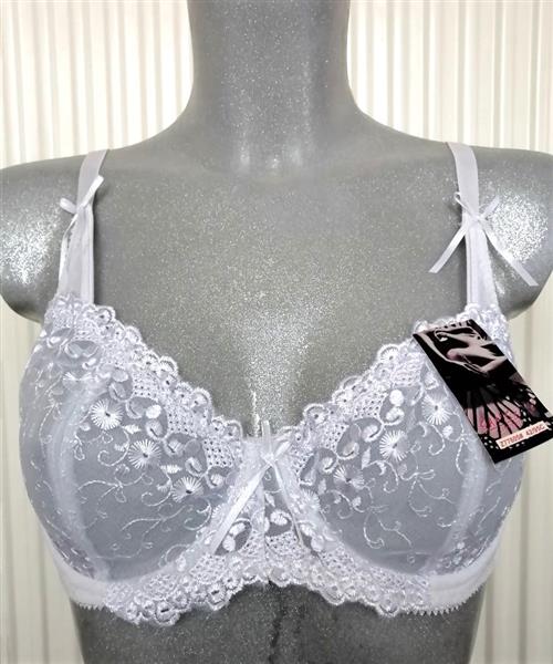Grote foto romantische witte doorzichtige bh 70c en 80c kleding dames ondergoed en lingerie