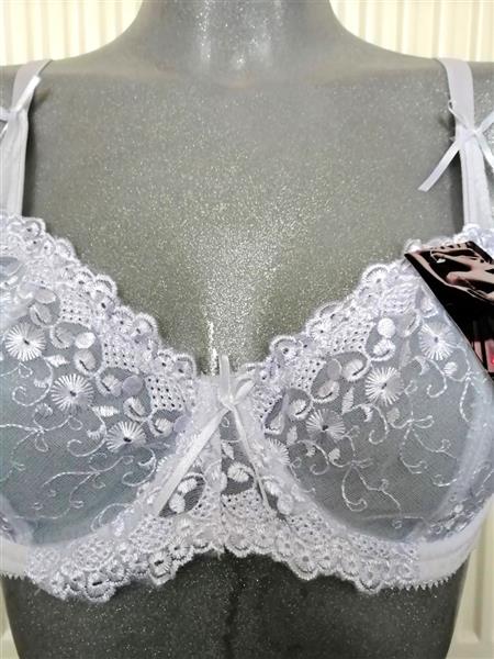 Grote foto romantische witte doorzichtige bh 70c en 80c kleding dames ondergoed en lingerie