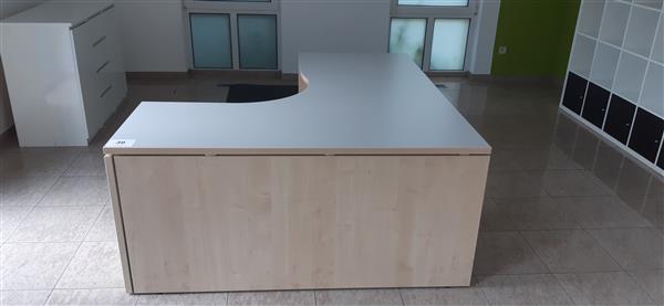 Grote foto houten hoekbureau ladekast aanpassing zakelijke goederen kantoormeubilair en inrichting