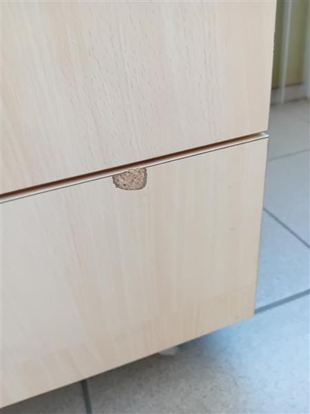 Grote foto houten hoekbureau ladekast aanpassing zakelijke goederen kantoormeubilair en inrichting