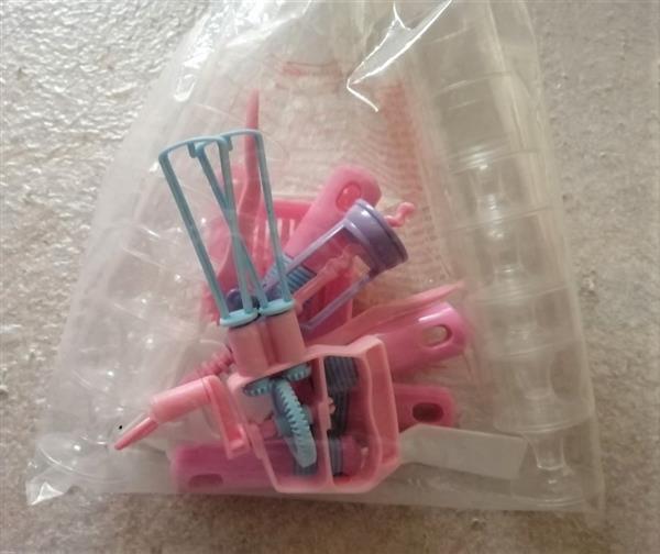 Grote foto roze speelgoedset met keukengerei kinderen en baby speelgoed voor meisjes