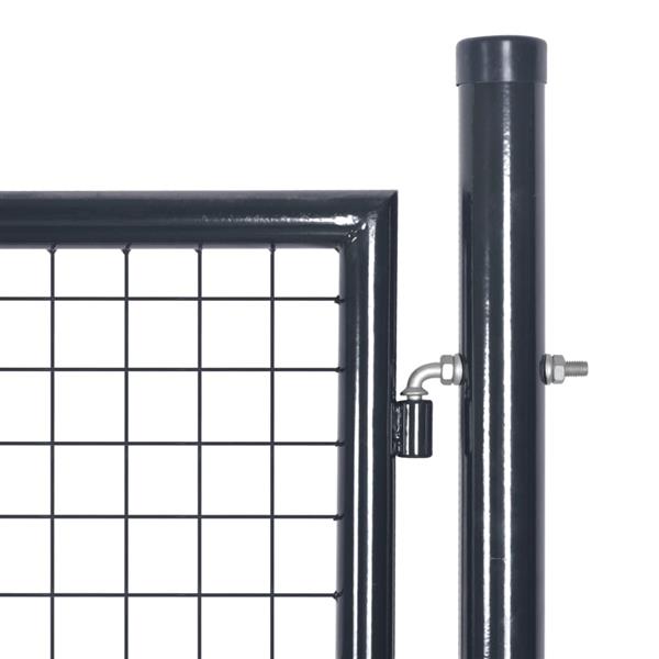Grote foto vidaxl tuinhek van gaas gegalvaniseerd staal 100x100 cm grijs tuin en terras hekken en schuttingen