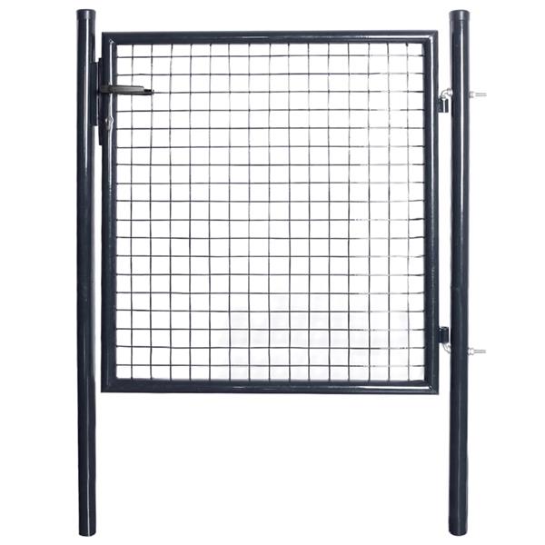 Grote foto vidaxl tuinhek van gaas gegalvaniseerd staal 100x100 cm grijs tuin en terras hekken en schuttingen