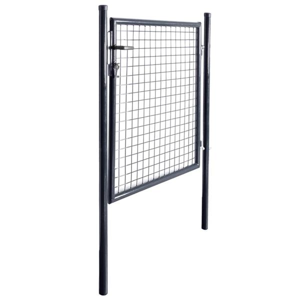 Grote foto vidaxl tuinhek van gaas gegalvaniseerd staal 100x100 cm grijs tuin en terras hekken en schuttingen