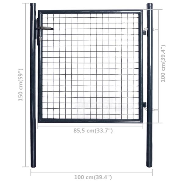 Grote foto vidaxl tuinhek van gaas gegalvaniseerd staal 100x100 cm grijs tuin en terras hekken en schuttingen
