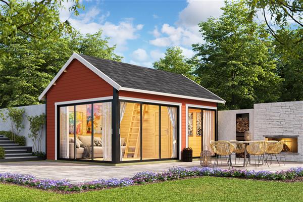 Grote foto tuinhuis blokhut murano 3 set 578 x 390 cm tuin en terras tuinhuisjes en blokhutten