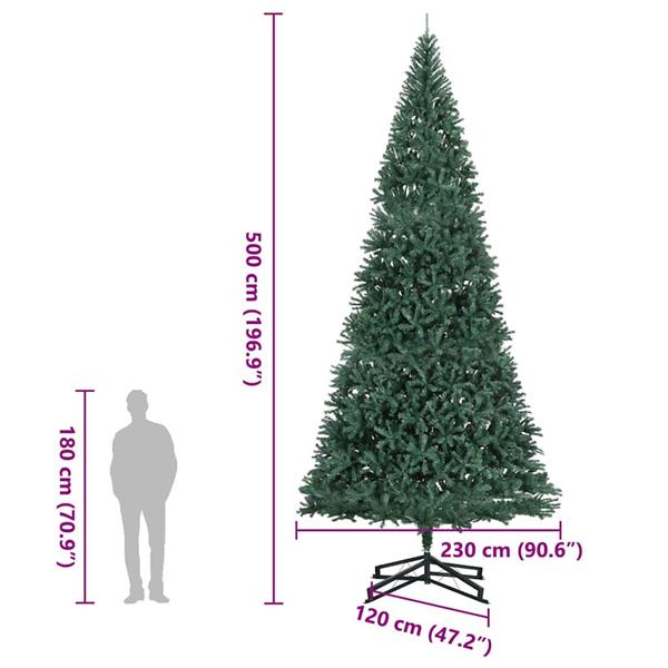 Grote foto vidaxl kunstkerstboom met standaard 500 cm pvc groen diversen overige diversen