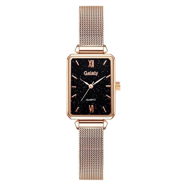 Grote foto luxe vierkant horloge voor dames armband met quartz wijzerplaat mesh kleding dames horloges