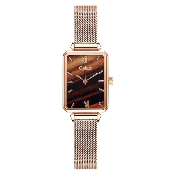 Grote foto luxe vierkant horloge voor dames armband met quartz wijzerplaat mesh kleding dames horloges