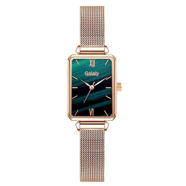 Grote foto luxe vierkant horloge voor dames armband met quartz wijzerplaat mesh kleding dames horloges