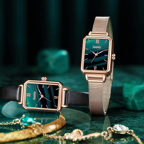 Grote foto luxe vierkant horloge voor dames armband met quartz wijzerplaat mesh kleding dames horloges