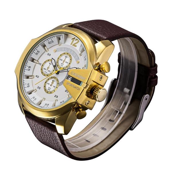 Grote foto vintage militair horloge voor heren lederen horlogeband quartz horloge kleding dames horloges