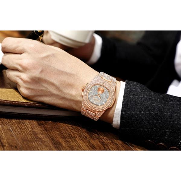 Grote foto full diamond luxury watch for men stainless steel quartz wristwatch with storage box kleding dames horloges