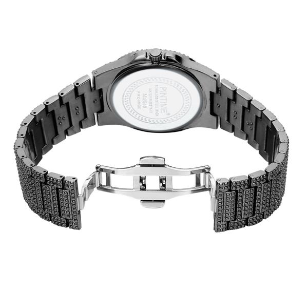 Grote foto full diamond luxury watch for men stainless steel quartz wristwatch with storage box kleding dames horloges