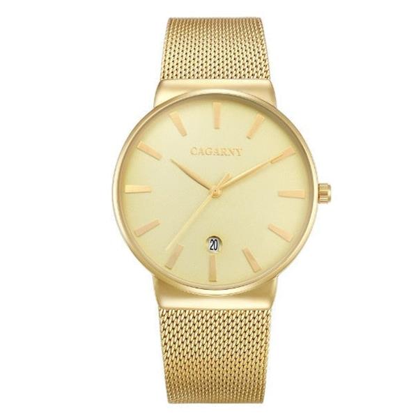 Grote foto luxe kristal quartz horloge voor heren waterdicht gouden polshorloge roestvrij stalen klok kleding dames horloges