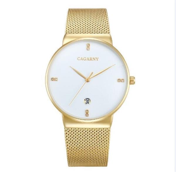Grote foto luxe kristal quartz horloge voor heren waterdicht gouden polshorloge roestvrij stalen klok kleding dames horloges