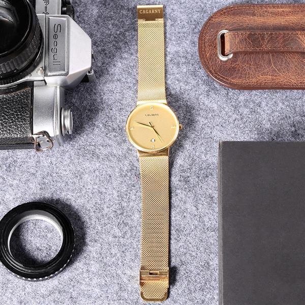 Grote foto luxe kristal quartz horloge voor heren waterdicht gouden polshorloge roestvrij stalen klok kleding dames horloges