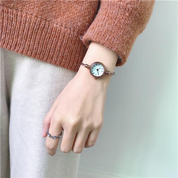 Grote foto exquisite vintage retro watch for women elegant fashion wristwatch stainless steel kleding dames horloges