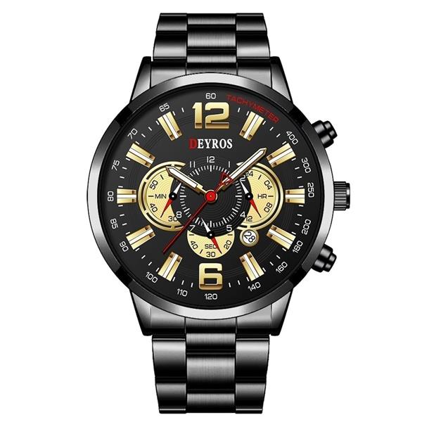 Grote foto roestvrijstalen sporthorloge voor heren quartz horloge kalender lichtgevende klok staal kleding dames horloges