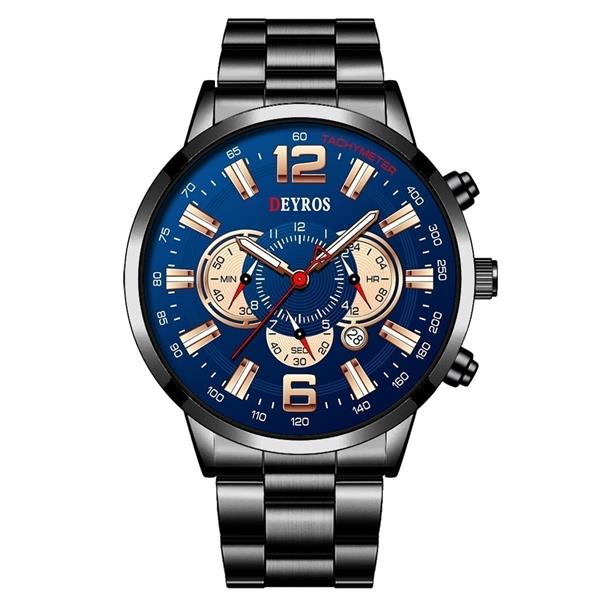 Grote foto roestvrijstalen sporthorloge voor heren quartz horloge kalender lichtgevende klok staal kleding dames horloges