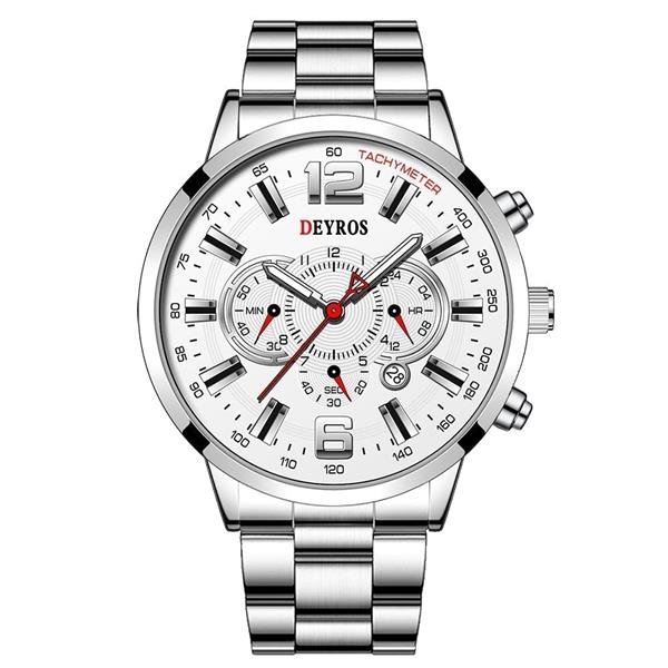 Grote foto roestvrijstalen sporthorloge voor heren quartz horloge kalender lichtgevende klok staal kleding dames horloges