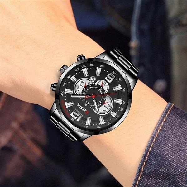 Grote foto roestvrijstalen sporthorloge voor heren quartz horloge kalender lichtgevende klok staal kleding dames horloges