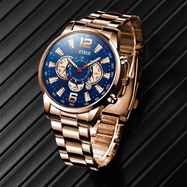 Grote foto roestvrijstalen sporthorloge voor heren quartz horloge kalender lichtgevende klok staal kleding dames horloges