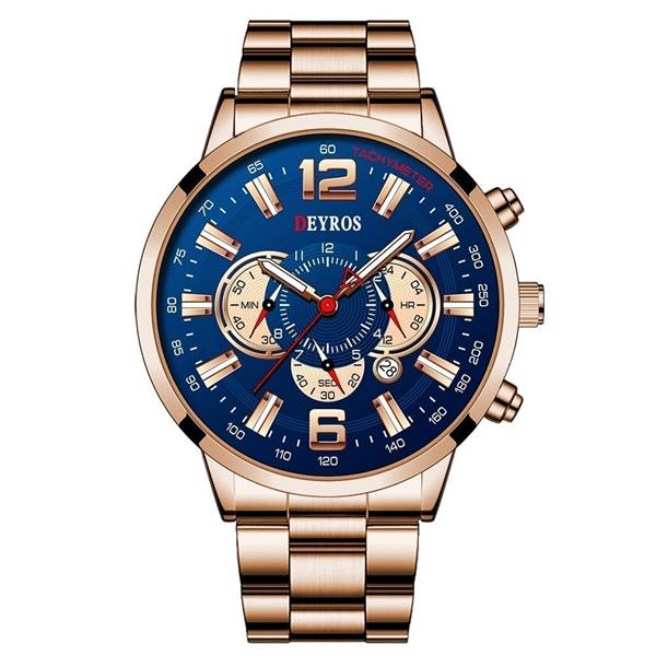 Grote foto roestvrijstalen sporthorloge voor heren quartz horloge kalender lichtgevende klok staal kleding dames horloges