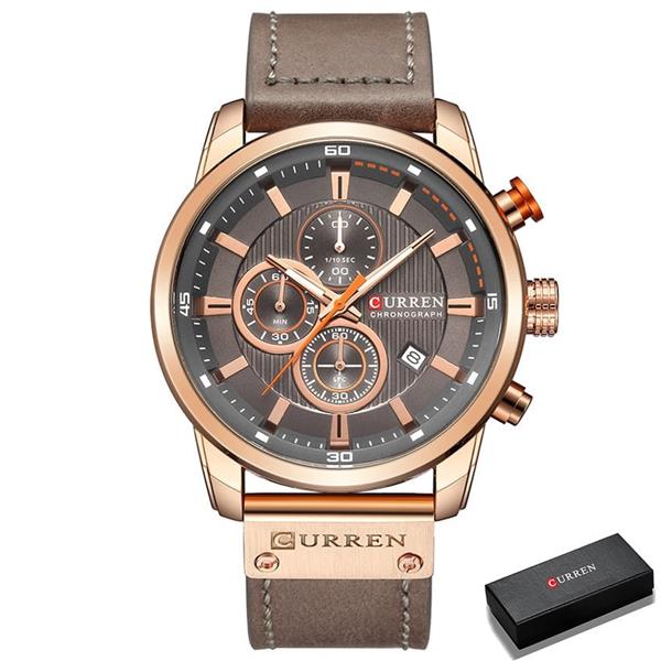 Grote foto luxe horloge voor heren met leren band quartz sportchronograaf polshorloge klok kleding dames horloges