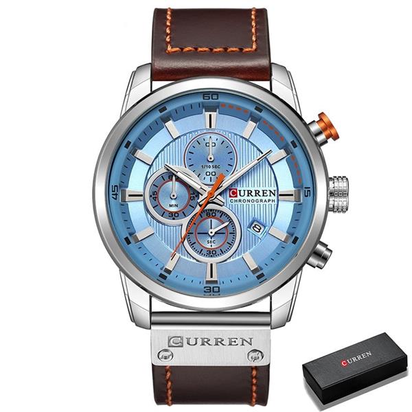 Grote foto luxe horloge voor heren met leren band quartz sportchronograaf polshorloge klok kleding dames horloges