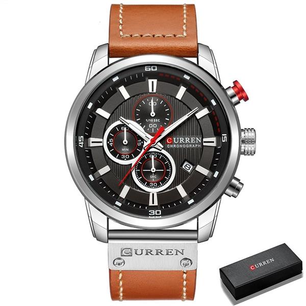 Grote foto luxe horloge voor heren met leren band quartz sportchronograaf polshorloge klok kleding dames horloges