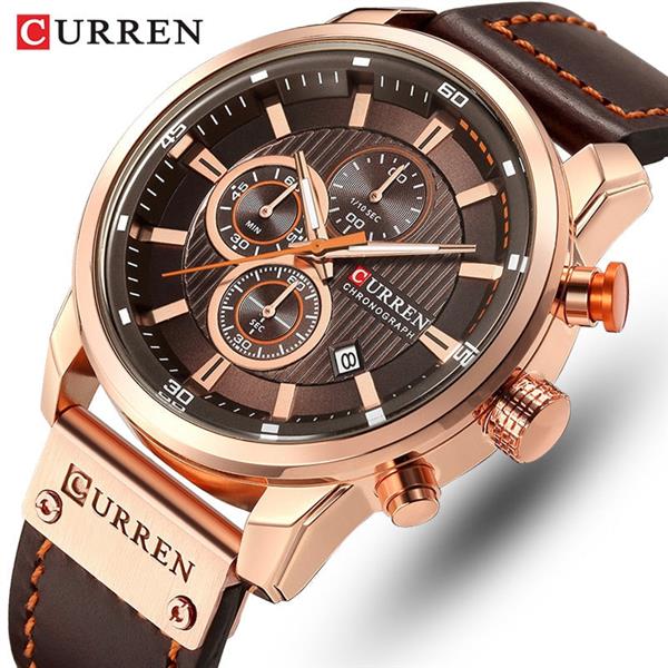 Grote foto luxe horloge voor heren met leren band quartz sportchronograaf polshorloge klok kleding dames horloges