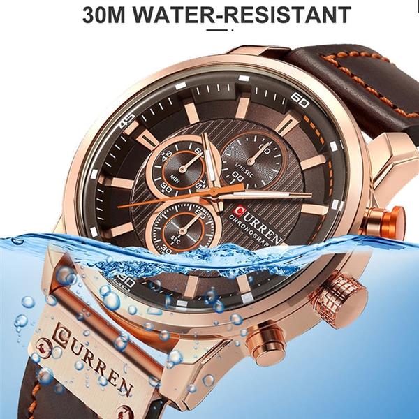 Grote foto luxe horloge voor heren met leren band quartz sportchronograaf polshorloge klok kleding dames horloges