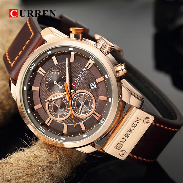 Grote foto luxe horloge voor heren met leren band quartz sportchronograaf polshorloge klok kleding dames horloges