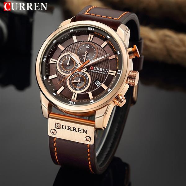 Grote foto luxe horloge voor heren met leren band quartz sportchronograaf polshorloge klok kleding dames horloges