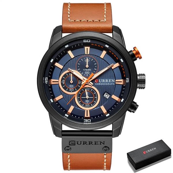 Grote foto luxe horloge voor heren met leren band quartz sportchronograaf polshorloge klok kleding dames horloges